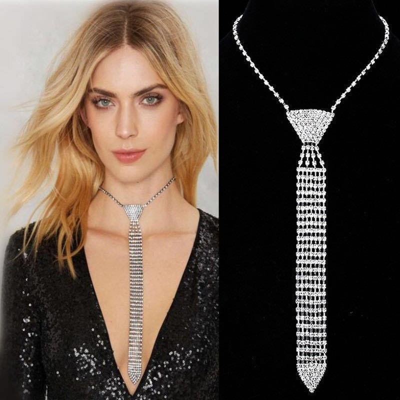 H186c8e92f23a417a8ae4c836a6da396bb Diamond Necktie Long Choker - Image 1